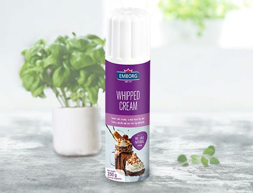 Kem tươi dạng xịt Emborg Whipped Cream 250g