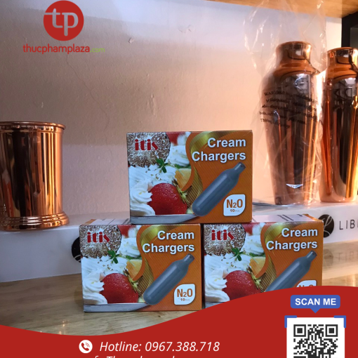 Khí gas N2O cho bình xịt kem hiệu ITIS - hộp 10 viên