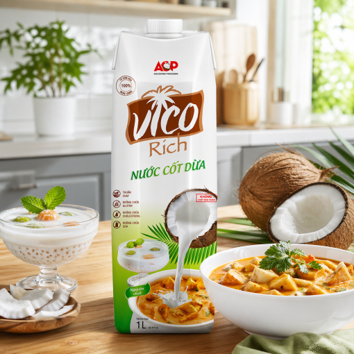 Nước cốt dừa UHT VICO RICH hiệu ACP – hộp 1L