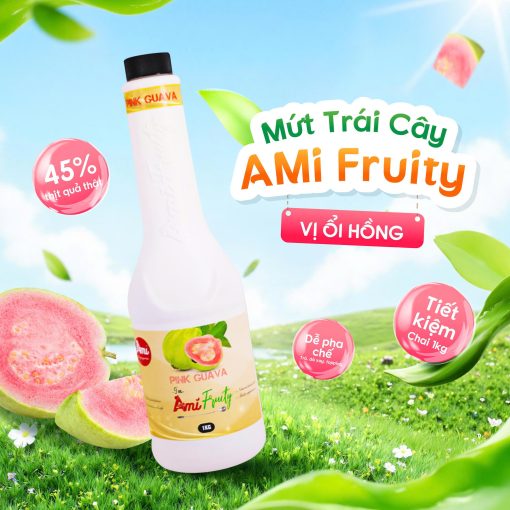 Mứt ổi hồng Ami Fruity - chai 1kg